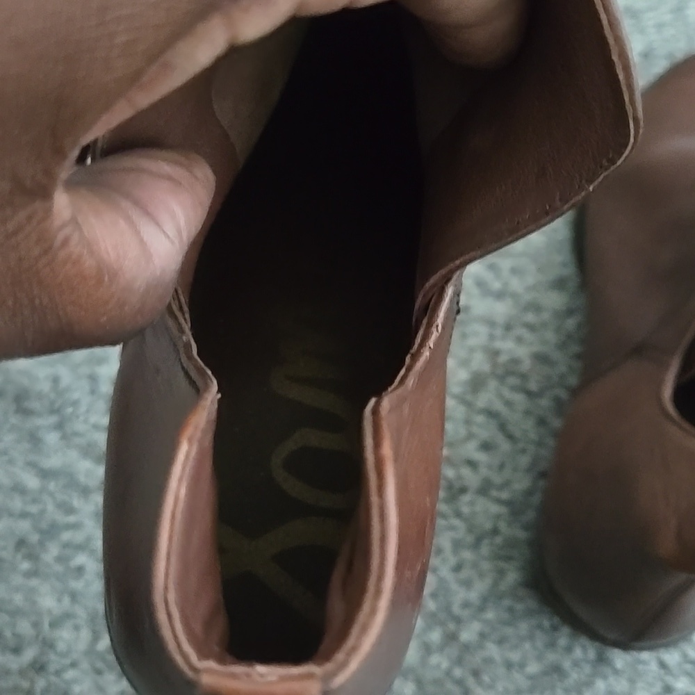 Sam Edelman Brown Leather Slip On Ankle Boots Size 7.5 - Picture 11 of 11